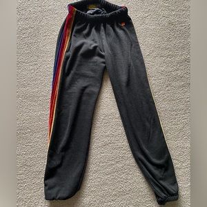 Aviator nation, charcoal, sweatpants, five stripe Velvet, extra small-firm price